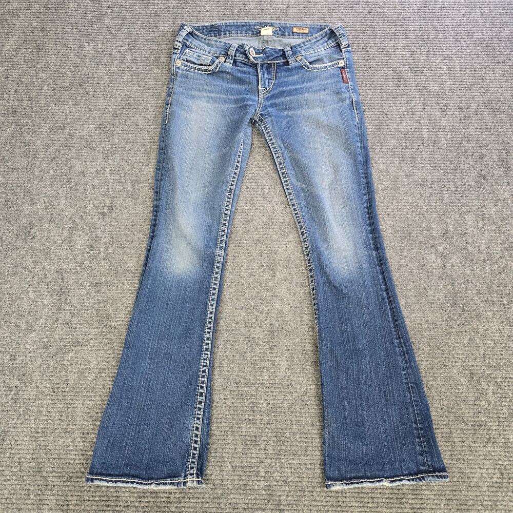 Silver Jeans Tuesday Womens 27x31 Blue Low Rise Bootcut Y2K Embellished